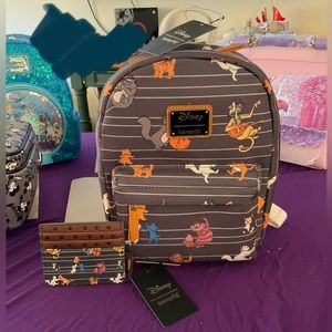 Disney Loungefly Disney Cats Backpack & Card Holder Set